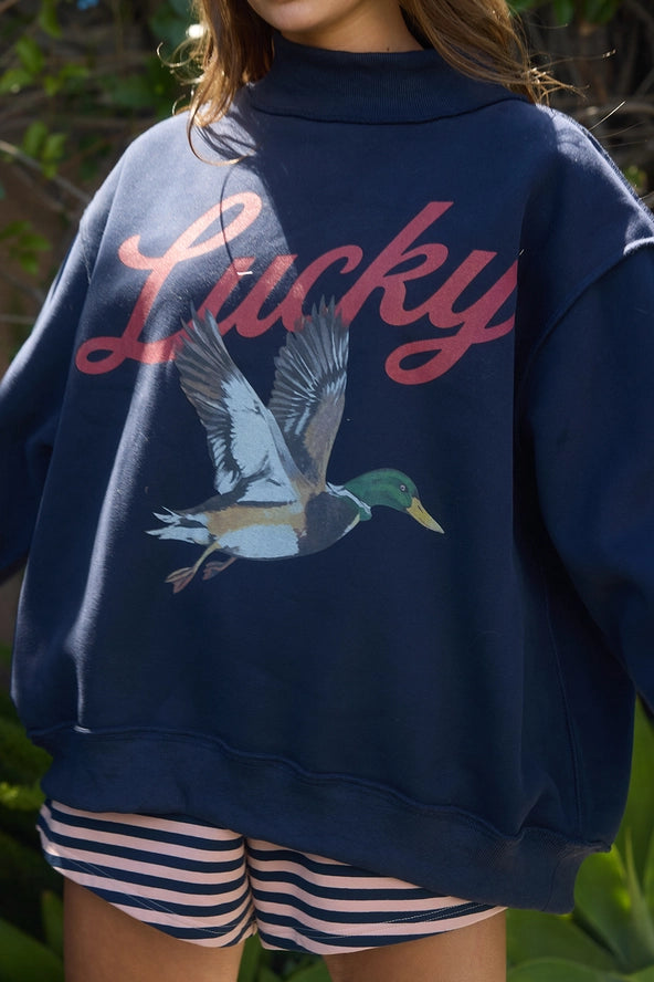 Lucky & Mallard' Mock-Neck Sweatshirt